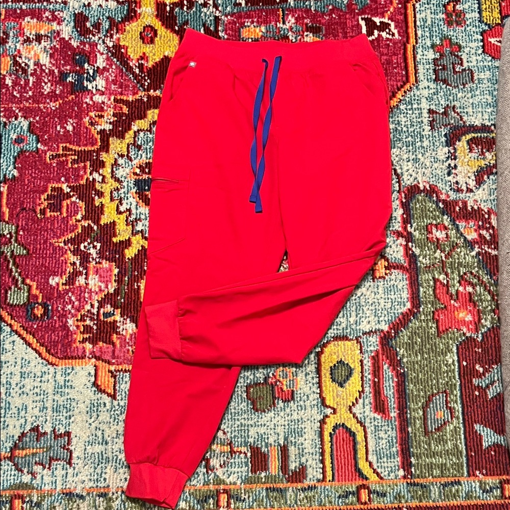Figs Vibrant Red jogger pants